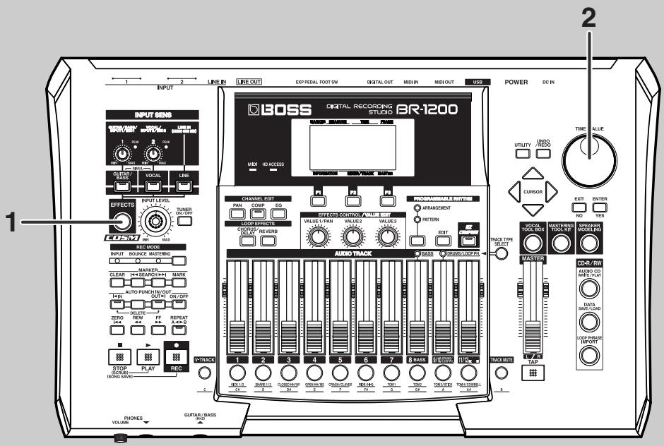 BOSS BR-1200 CD - Enregistrer avec des effets (effets d'insertion) - 1