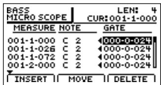 BOSS BR-1200 CD - Modifier la durée d'une note: - 1