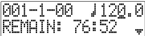 BOSS BR-600 - Afficher le temps d'enregistrement disponible - 3
