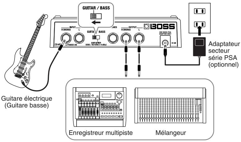 BOSS CE-20 - Connexion au départ/retour d'effet de l'ampli guitare/basse - 4