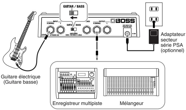 BOSS CE-20 - Connexion au départ/retour d'effet de l'ampli guitare/basse - 3