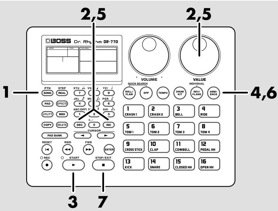 BOSS DR-770 - Utilisation des effets pour personnaliser le son (ambience) - 2