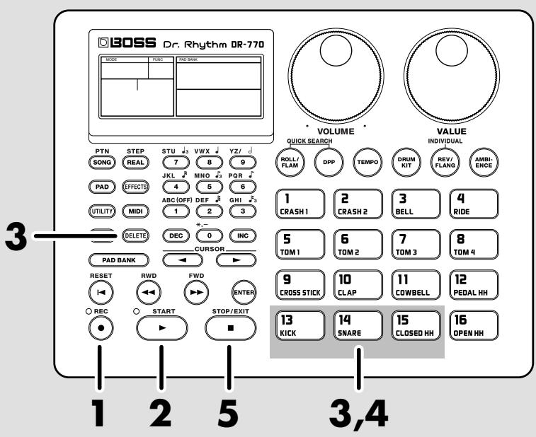 BOSS DR-770 - Réenregistrer un instrument spécifique - 1