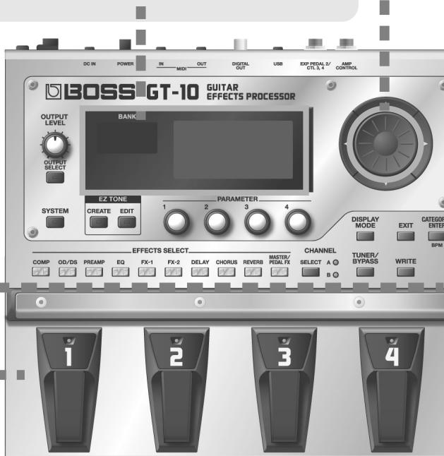 BOSS GT-10 - Affichage de la banque et du numéro - 3