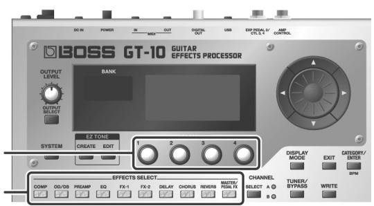 BOSS GT-10 - Activation et coupure des effets - 3