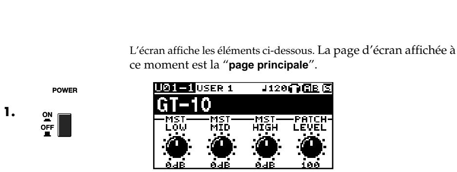 BOSS GT-10 - Mise sous tension - 1