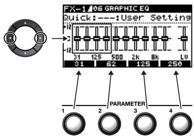 BOSS GT-10 - Réglages 'graphic EQ' pour fx-1/2 - 1