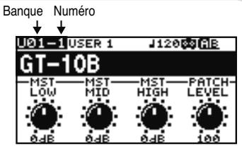 BOSS GT-10B - Affichage de la banque et du numero - 2
