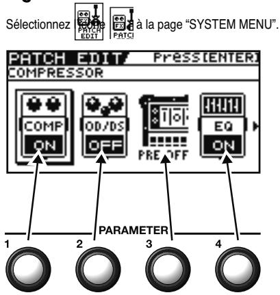 BOSS GT-10B - Activer/couper avec les commandes PARAMETER - 1