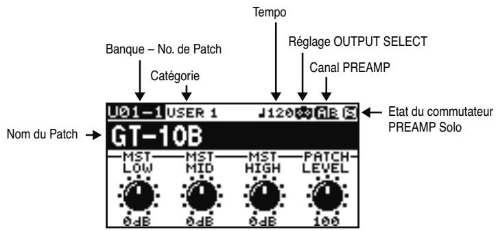 BOSS GT-10B - Description de la page principale - 1
