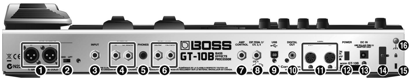 BOSS GT-10B - Face arrière - 1