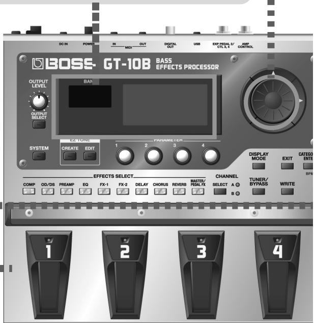 BOSS GT-10B - Affichage de la banque et du numero - 3