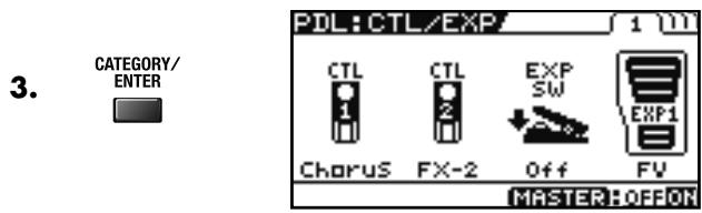 BOSS GT-10B - Régler les fonctions des pédales CTL/EXP par Patch (PEDAL FX) - 2