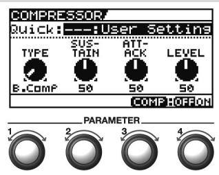 BOSS GT-10B - Réglages des paramètres d'effet - 1