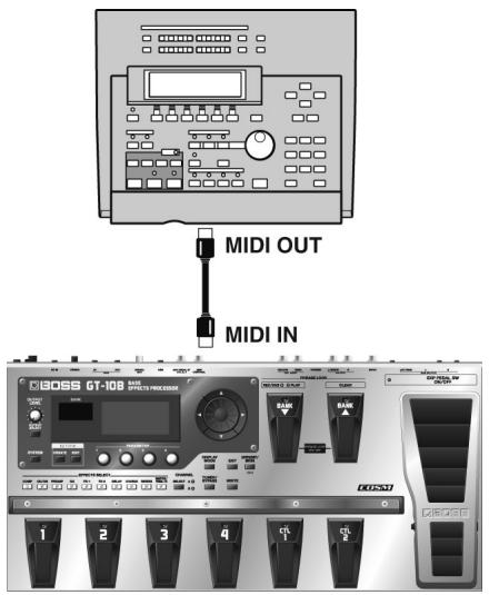BOSS GT-10B - Réception de données archivées sur séquenceur MIDI - 1