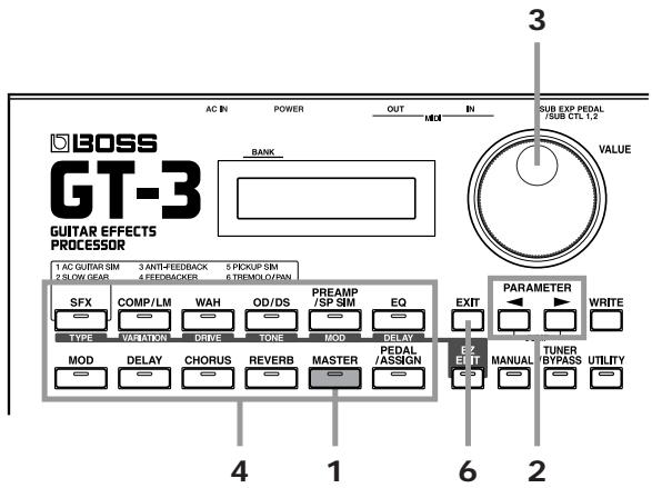 BOSS GT-3 - Ordre de connexion des processeurs - 1