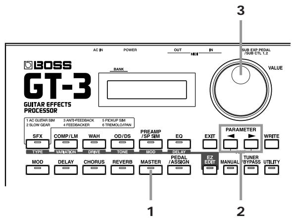 BOSS GT-3 - Modifier le nom d'un patch - 1
