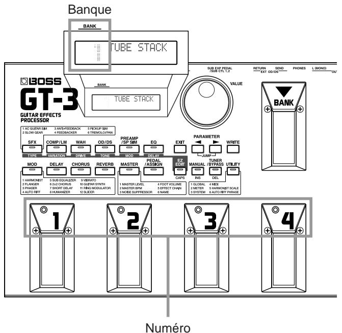 BOSS GT-3 - Sélection d'un patch sur le gt-3 - 1