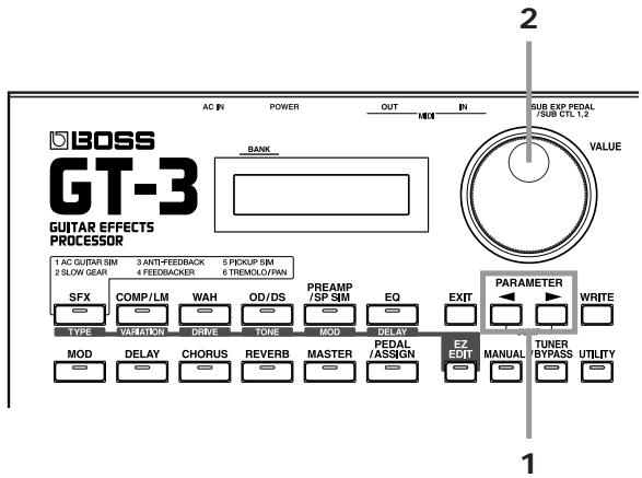 BOSS GT-3 - Réglage du mode manuel - 1