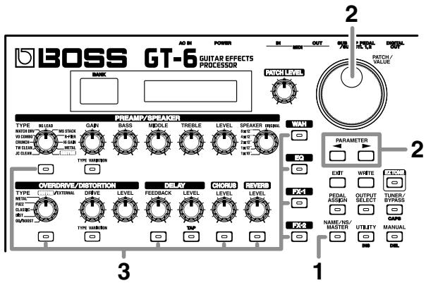BOSS GT-6 - Modification de l'ordre des effets (effect chain) - 1