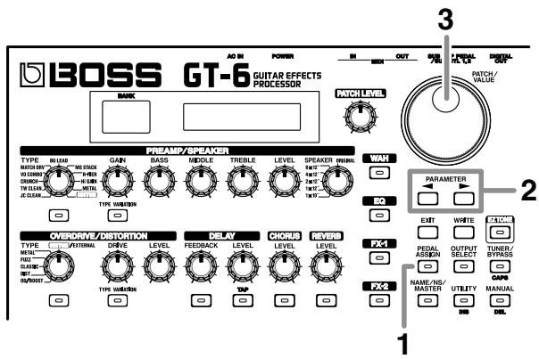 BOSS GT-6 - Contrôle des effets à l'aide des pédales du gt-6, de pédales externes et d'appareils MIDI externes - 1