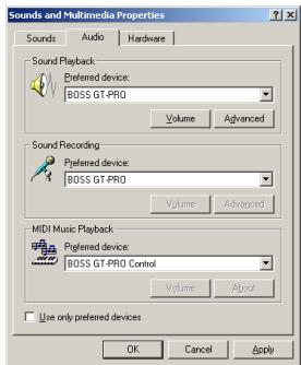 BOSS GT-PRO - Utilisateurs windows 2000/me - 1