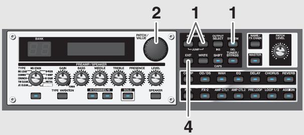 BOSS GT-PRO - Réglage du signal d'entrée du gt-pro (input level/input presence) - 1