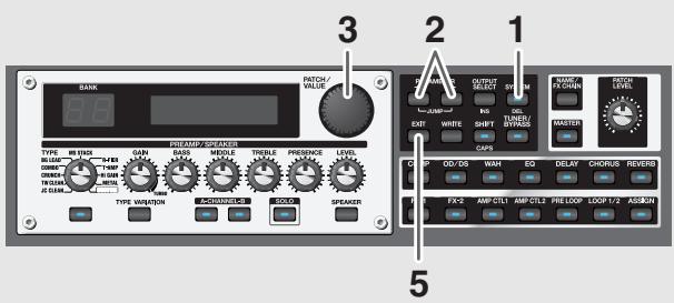 BOSS GT-PRO - Réglages des fonctions MIDI - 1