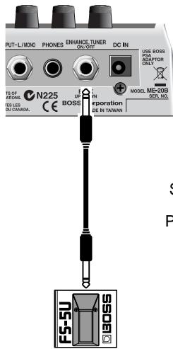BOSS ME-20B - Connexion d'un fs-5u - 1