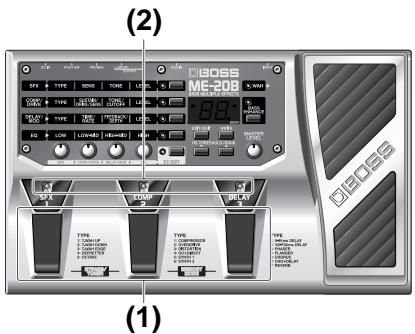 BOSS ME-20B - Charger des sonorités ('patches') sauvegardées - 1