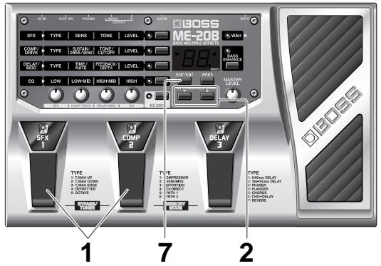 BOSS ME-20B - Mise hors tension - 1