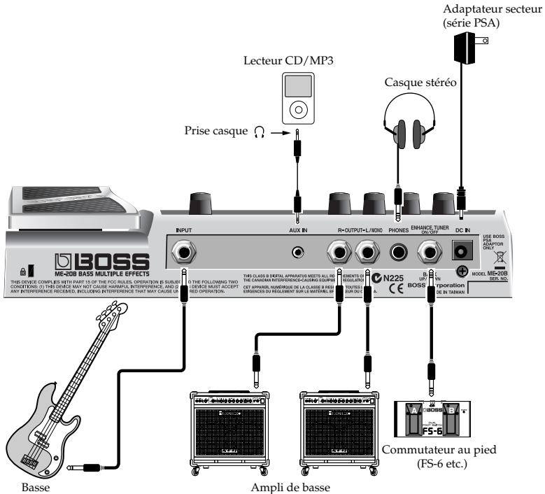 BOSS ME-20B - Installer des piles - 2