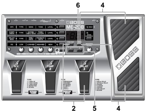 BOSS ME-20B - Réglage de la pédale d'expression - 1