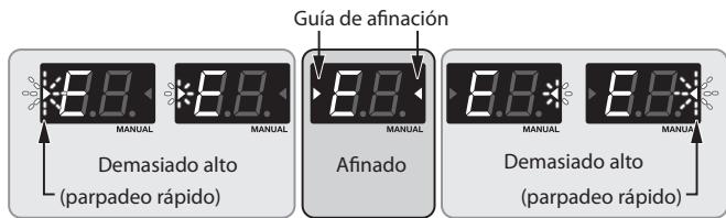 BOSS ME-70 - Afinela de talmania que el tono deseado aparezca en la pantalla y tambiénindicadores de guía de afinación se iluminen. - 1