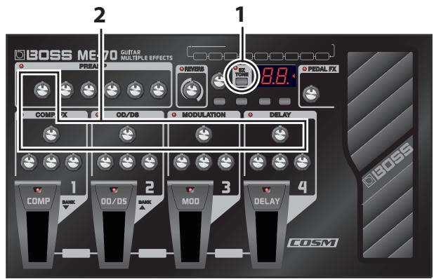 BOSS ME-70 - Choosing (Calling Up) an EZ Tone - 1