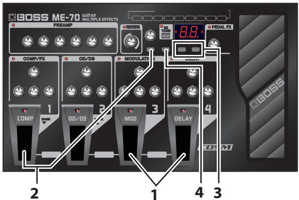 BOSS ME-70 - Configurazione delle impostazioni per il funzionamento dei controlli - 1