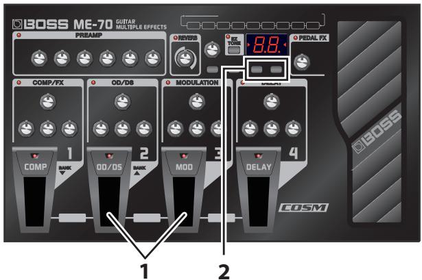 BOSS ME-70 - Afinando a guitarra/violão (afinador) - 1