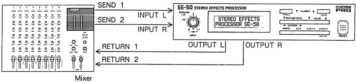 BOSS SE-50 - Mode de SORTIE (OUTPUT MODE) - 1
