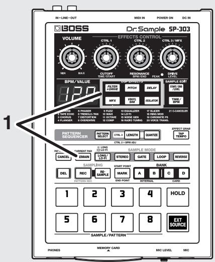 BOSS SP-303 - Application simultanée de l'effet à tous les samples - 1