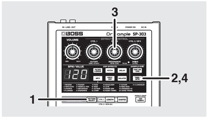BOSS SP-303 - Changement du tempo d'un pattern - 1
