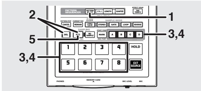 BOSS SP-303 - Changement de l'assignation des patterns aux pads - 1