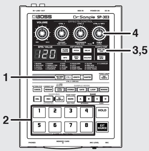 BOSS SP-303 - Réglage du volume du sample - 1