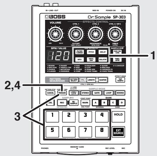 BOSS SP-303 - Ajout d'effets à plusieurs samples - 1