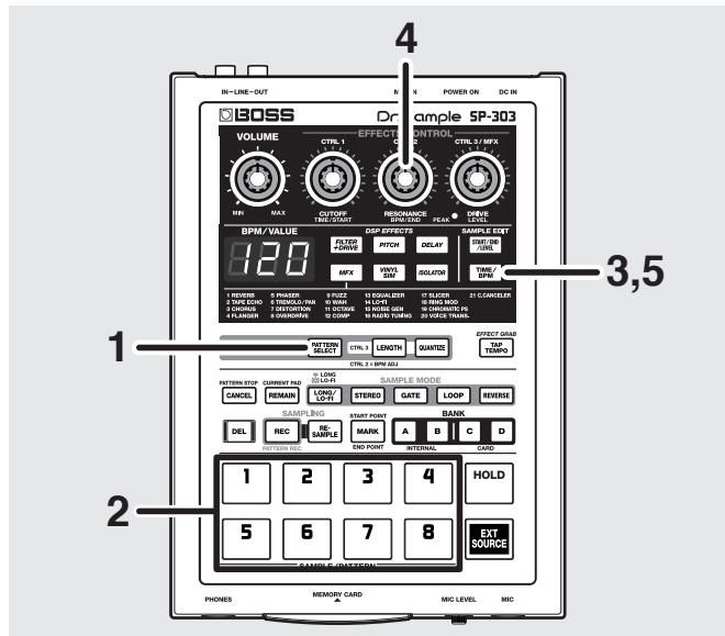 BOSS SP-303 - Changement du tempo du sample - 1