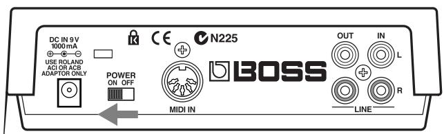 BOSS SP-303 - Mise sous tension - 1