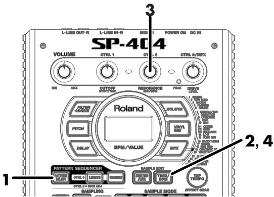 BOSS SP-404 - Modification du tempo d'un pattern - 1