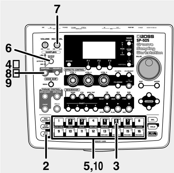 BOSS SP-505 - Enregistrement d'un sample - 1