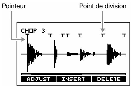 BOSS SP-505 - À propos de l'écran d'édition des points de division - 1