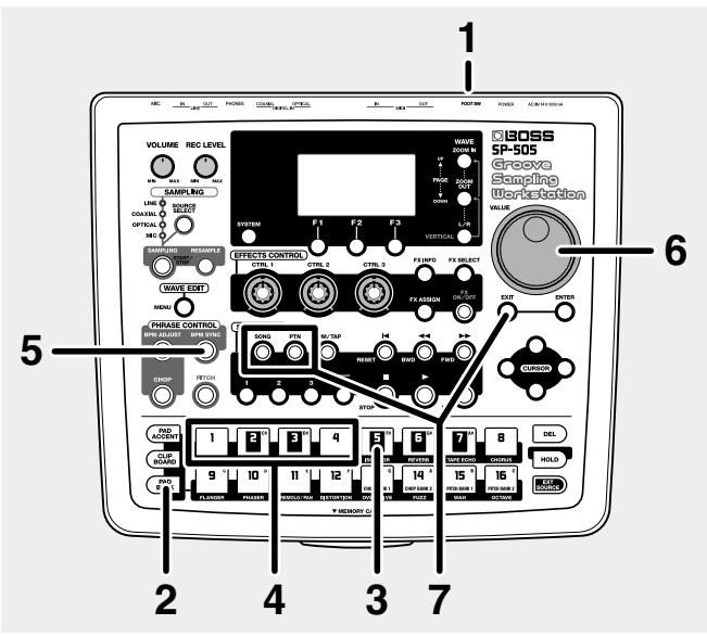 BOSS SP-505 - Synchronisation du tempo (BPM) de plusieurs samples (BPM sync) - 1