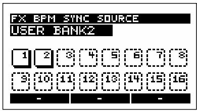 BOSS SP-505 - Sélection du pad défini comme SOURCE de synchronisation de l'effet (SYNC SOURCE) - 2